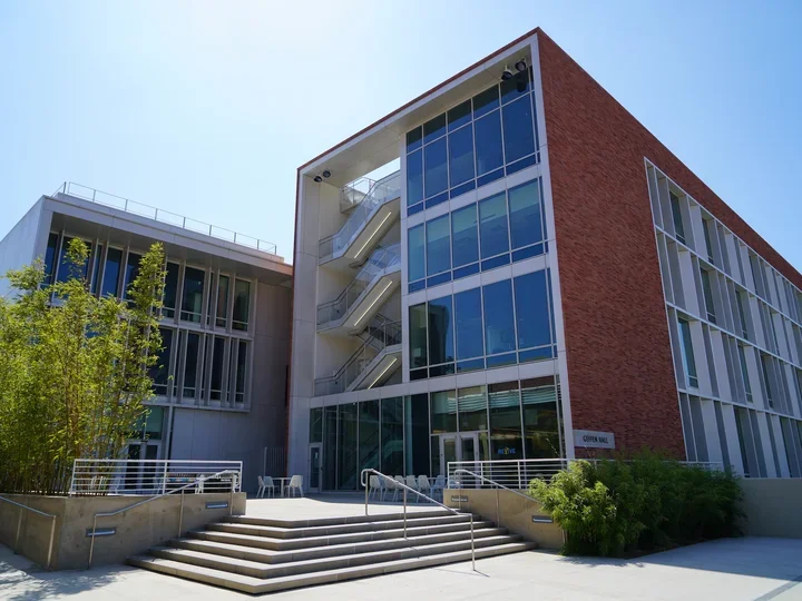 Geffen Hall of UCLA on a bright clear day. 